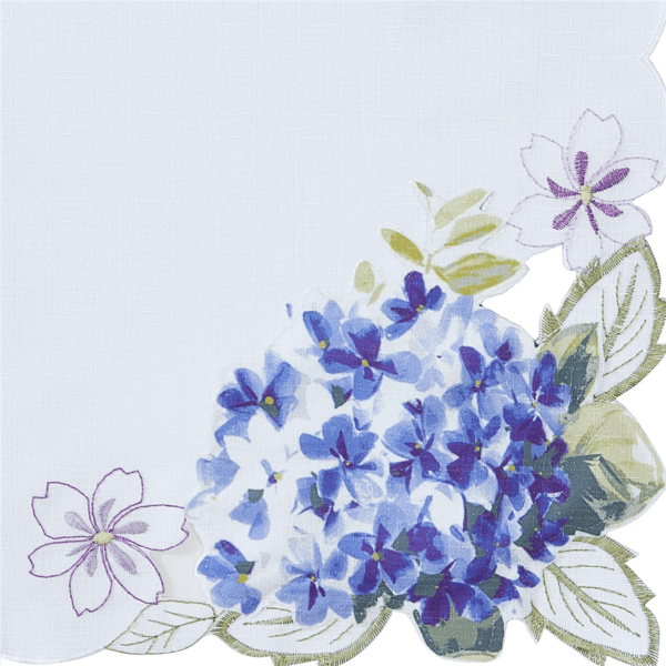Threadmade Spring Hydrangea Floral Cutwork Placemats - Set of 4