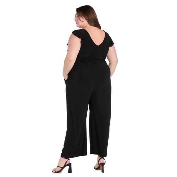 Plus Size R&M Richards Solid Tie Waist Jumpsuit