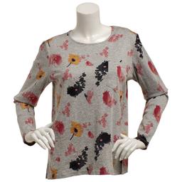 Womens Architect(R) Long Sleeve Slub Watercolor Floral Tee
