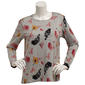 Petite Architect(R) Long Sleeve Slub Watercolor Floral Tee - image 1