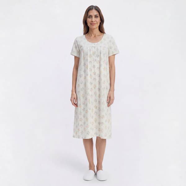 Womens Laura Ashley(R) Short Sleeve Garden Bouquets Nightgown