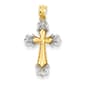 Gold Classics(tm) 14kt. Yellow & Rhodium Cross Pendant - image 1
