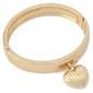 Steve Madden Gold Fluted Heart Charm Bangle Bracelet - image 1