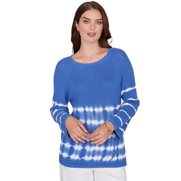 Womens Ruby Rd. Set Sail Long Sleeve Tie Dye Raglan Sweater - image 