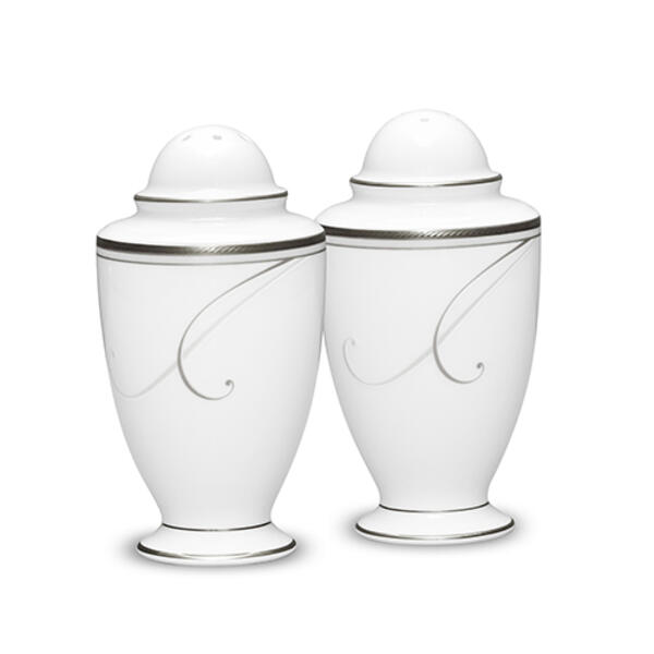 Noritake Platinum Wave Salt &amp; Pepper Set - image 