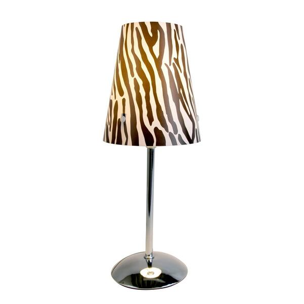 LimeLights Mini Silver Table Lamp w/Plastic Printed Shade - image 