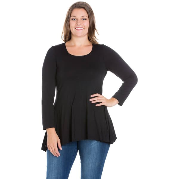 Plus Size 24/7 Comfort Apparel Poised Long Sleeve Swing Tunic - image 
