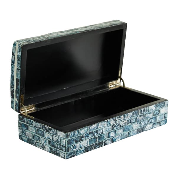 9th &amp; Pike® Shell Mosaic Patterned Wood Boxes - Set of 2