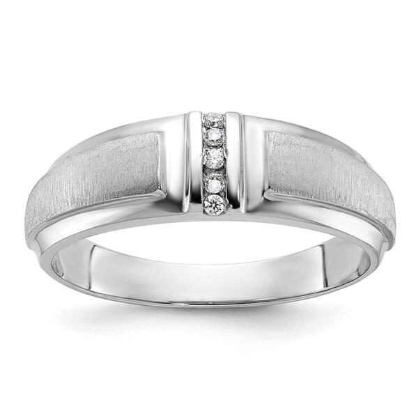 Mens Gentlemens Classics&#40;tm&#41; 14kt. White Gold 1/20ctw Diamond Ring - image 