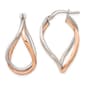 Gold Classics(tm) 14kt. White & Rose Gold Swirl Hoop Earrings - image 1