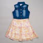 Girls &#40;7-16&#41; Rare Editions Sleeveless Floral Tiered Dress & Vest - image 1