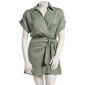 Womens Emma & Michele Short Sleeve Crosshatch Side Tie Romper - image 1