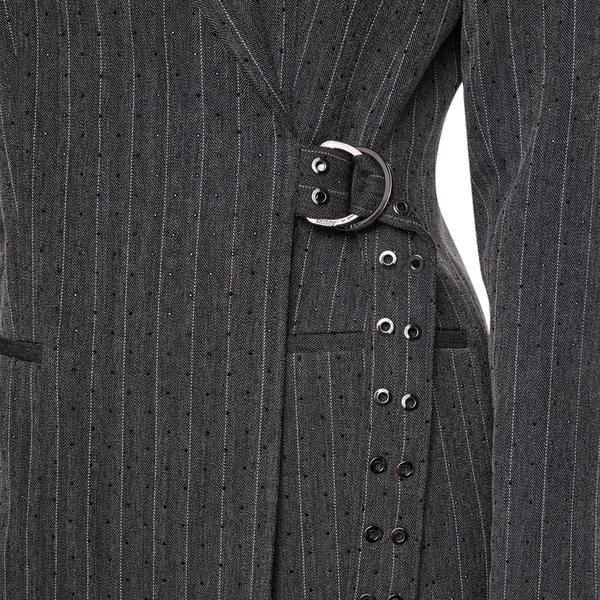 Womens DKNY Long Sleeve Sparkle Pinstripe Blazer