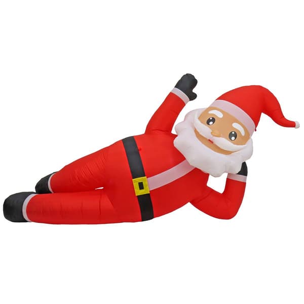 National Tree 6ft. Inflatable Lying Santa w/ White LED Lights - image 