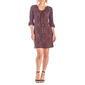 Womens 24/7 Comfort Apparel Geometric Elbow Sleeve Shift Dress - image 1