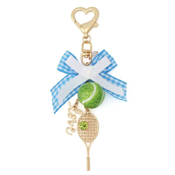 Betsey Johnson Gingham Bow Tennis Heart Accessory Charm - image 