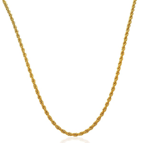 Gianni Argento 20in. Gold over Sterling Rope Chain Necklace - image 