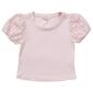 Girls &#40;7-16&#41; No Comment Eyelet Puff Sleeve Rib Yummy Top - image 1