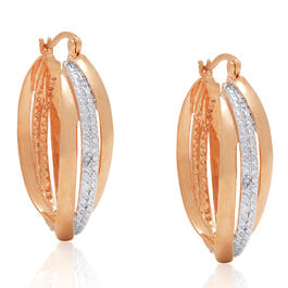 Accents by Gianni Argento Rose Gold Diamond Accent Hoop Earrings