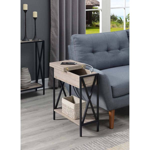 Convenience Concepts Tucson Flip Top End Table w/ Charging Port
