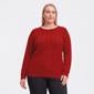 Plus Size Napa Valley Long Sleeve Cable Knit Front Sweater - image 6