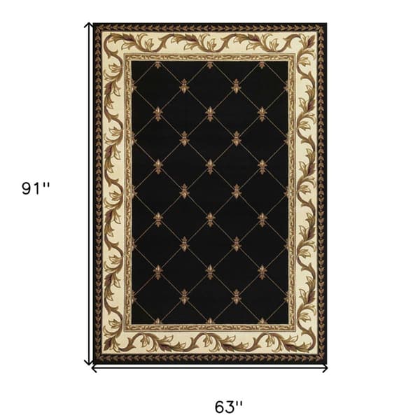 9th & Pike&#174; Fleur de Lis Diamond Border Area Rug