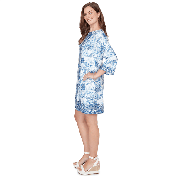 Womens Ruby Rd. Swing Into Spring Riviera Toile Shift Dress