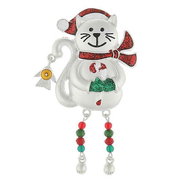 Santa Cat Jingle Legs Pin - image 