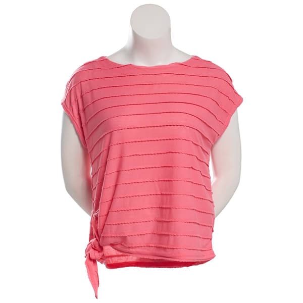 Womens French Laundry Short Dolman Scallop Trim Side Tie Blouse - image 