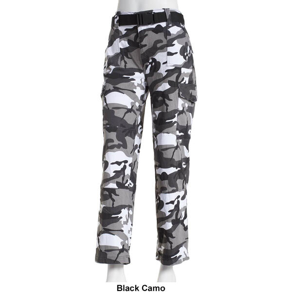 Juniors Almost Famous™ Camo Belted Wide Leg Cargo Pants