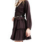 Womens MNK Long Sleeve V-Neck Swiss Dot Ruffle Dress - image 2