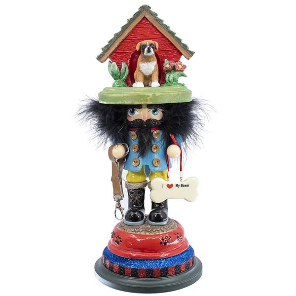 Kurt S. Adler 14in. Hollywood&#40;tm&#41; Boxer Dog House Hat Nutcracker - image 