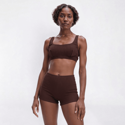 Womens Cupshe Textured Scoop Neck Bralette Swim Top - image 