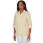 Petite Alfred Dunner Out Of The Blue Embroidered Daisy Blouse - image 3