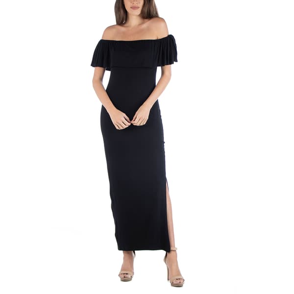 Womens 24/7 Off Shoulder Ruffled Maxi Dress - image 