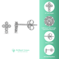 Brilliant Grown Lab-Grown Diamond Accent Cross Stud Earrings - image 4