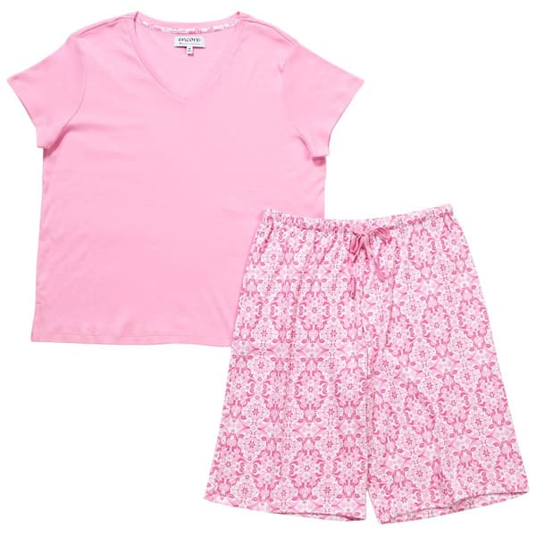 Womens Karen Neuburger Short Sleeve Spring Medallion Pajama Set - image 