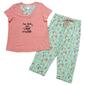 Womens Rene Rofe Short Sleeve Sun & Sand Capri Pajama Set - image 1