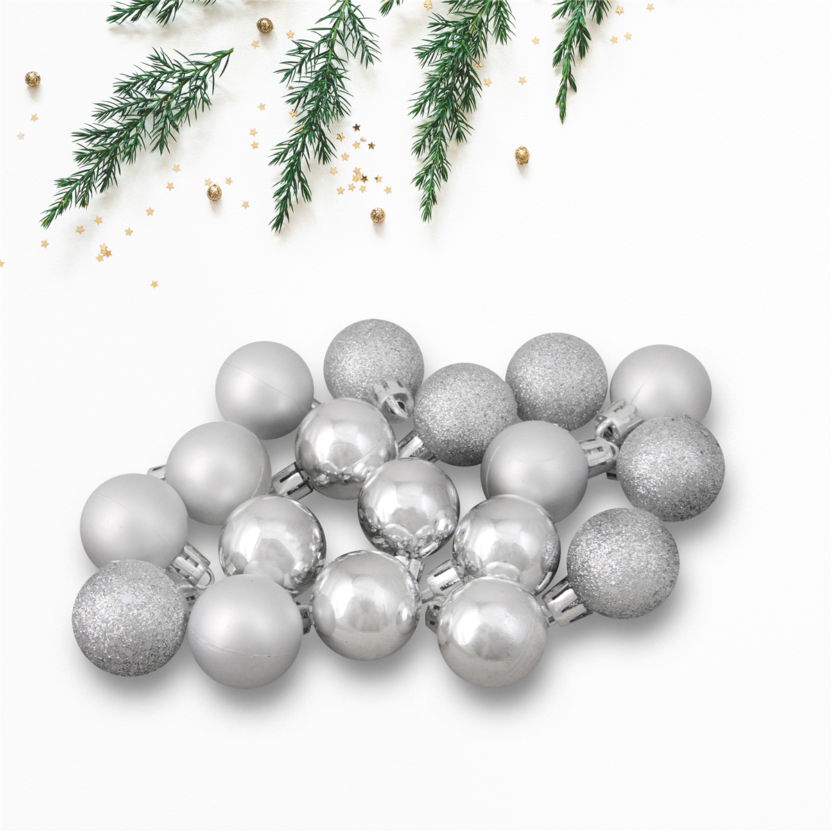 Northlight 18ct Silver Splendor 4-Finish Christmas Ball Ornaments