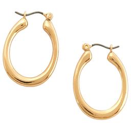 Design Collection Gold Plated Oval Hoop Earrings