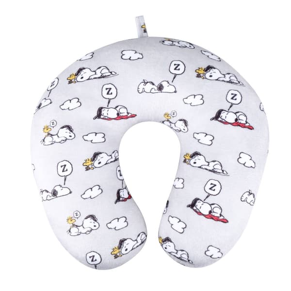 FUL Snoopy and Woodstock Clouds Portable Travel Neck Pillow