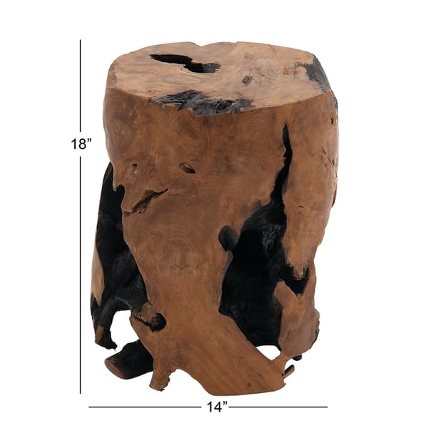 9th & Pike® Brown Reclaimed Wood Natural Footstool