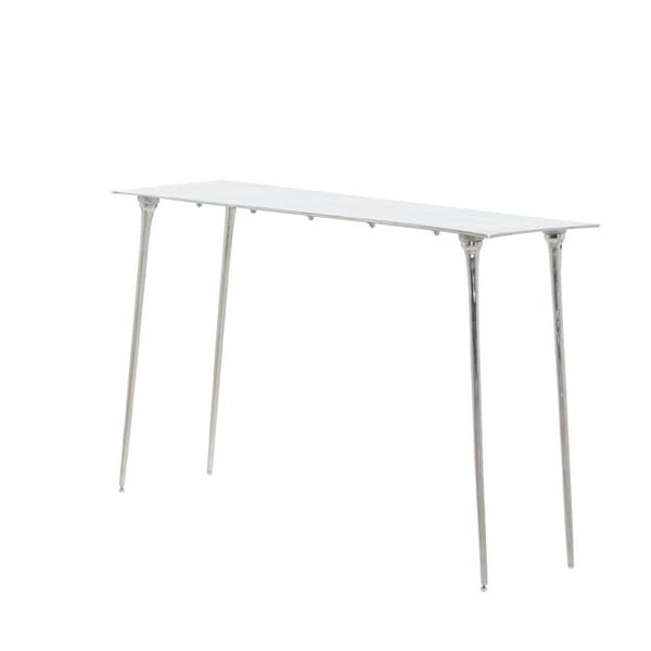 9th & Pike&#40;R&#41; Silver Aluminum Glam Console Table - image 