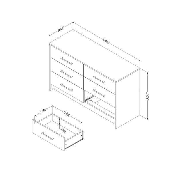 South Shore London 6-Drawer Double Dresser