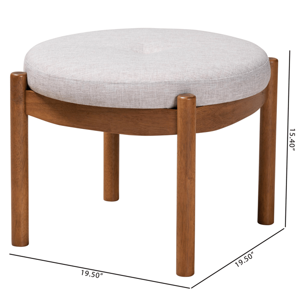 Baxton Studio Iliana Japandi Wood Ottoman Footstool