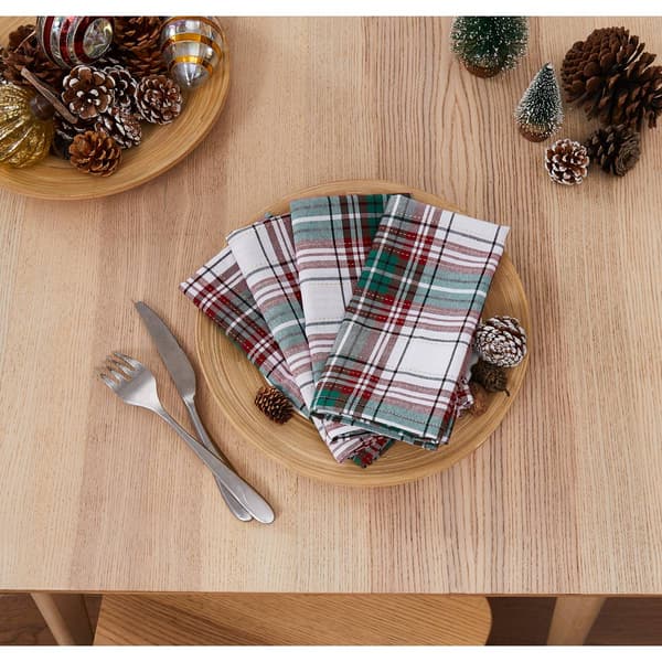 Avanti Holiday Plaid Napkins - Set of 4