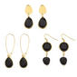 Ashley Cooper(tm) Black & Gold Dangle Earring Trio - image 1