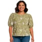 Plus Size Zac & Rachel Embroidered Floral Balloon Sleeve Blouse - image 1