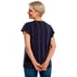 Womens Adrianna Papell Flutter Sleeve Stitch Detail Blouse - image 2