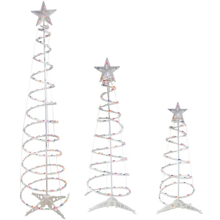 Northlight Seasonal Spiral Christmas Trees - Set of 3